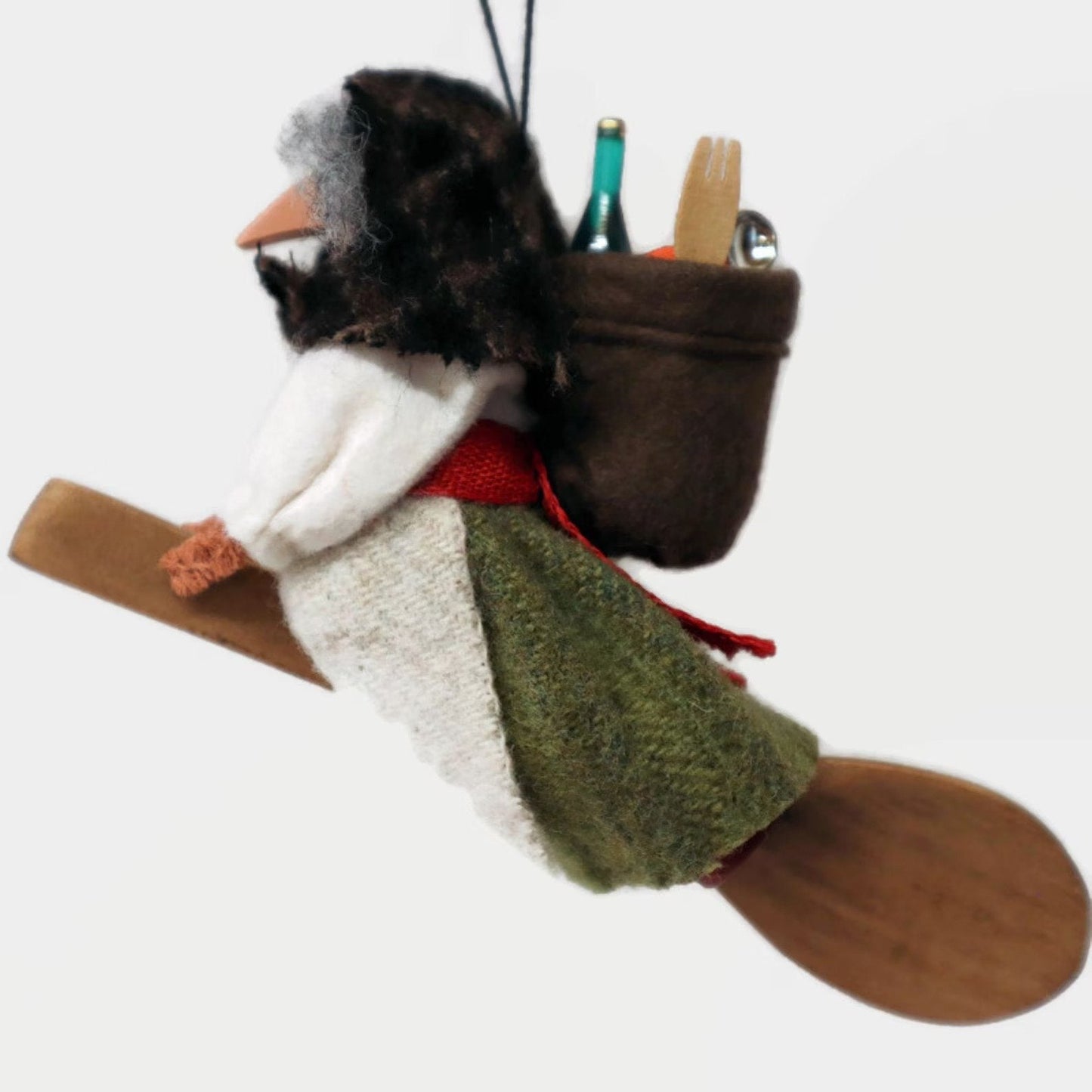Kitchen Witch: Good Luck Witch Flying on a Spoon