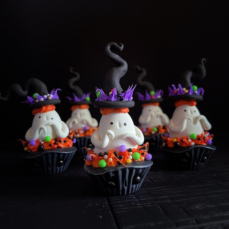 Halloween Cute Clay Cupcake Figurine