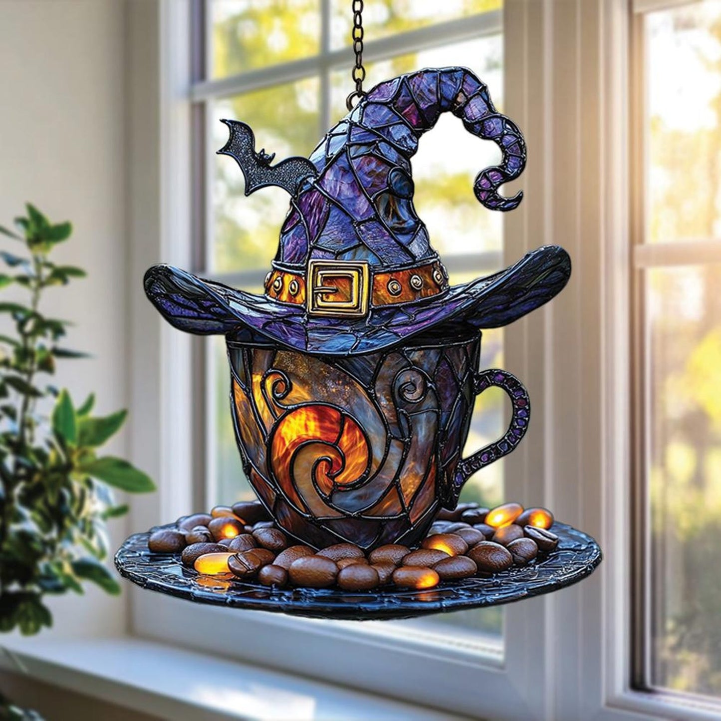 Witch Hat Teacup Acrylic Suncatcher