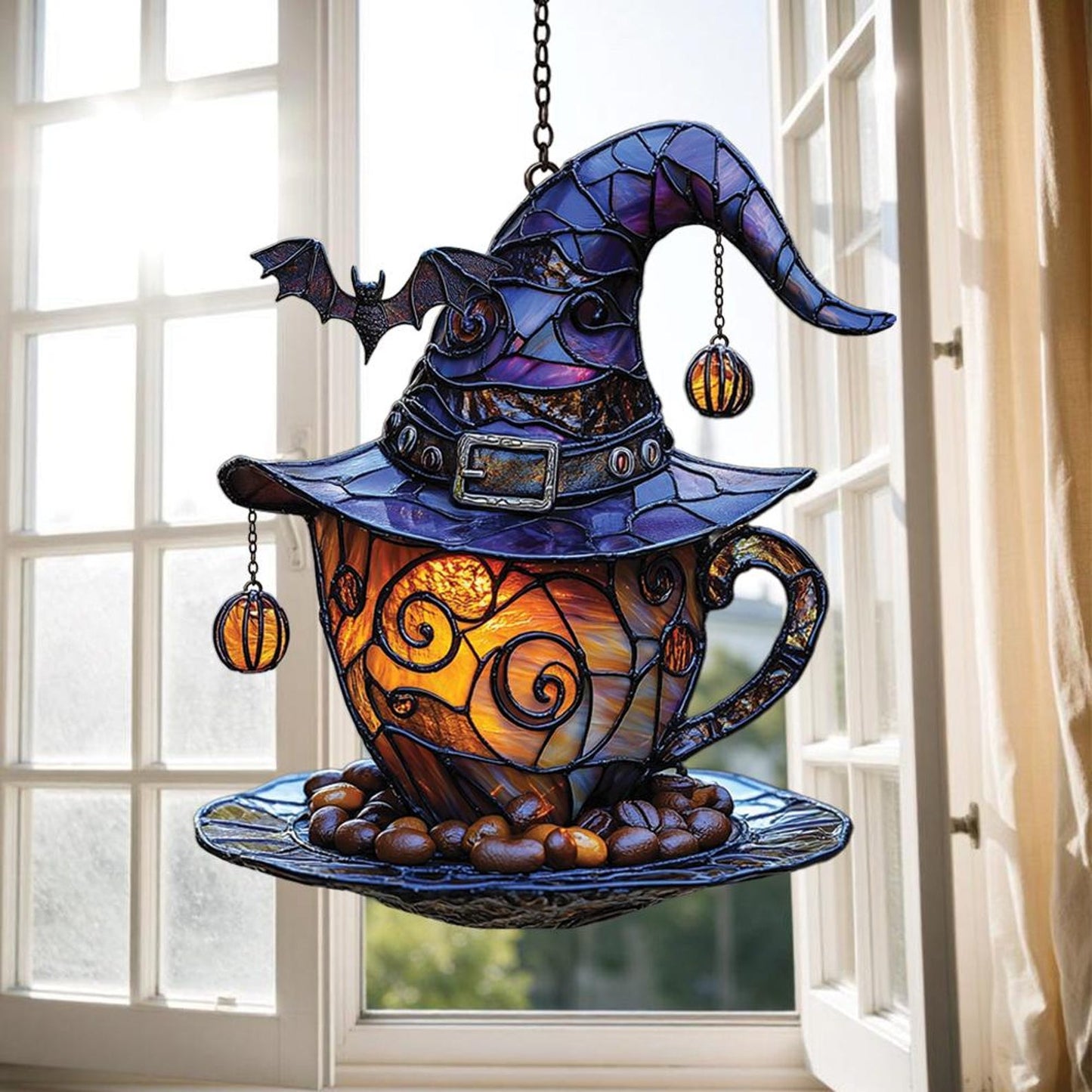 Witch Hat Teacup Acrylic Suncatcher