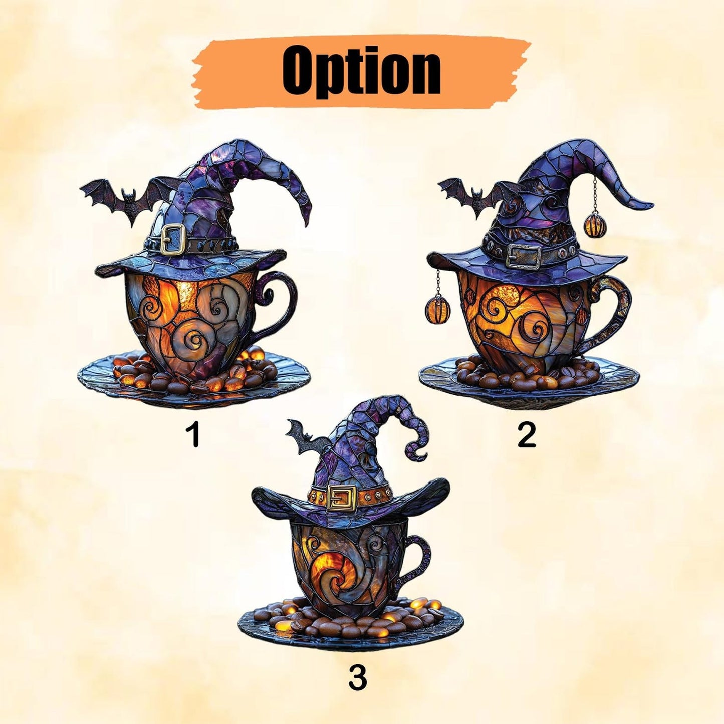 Witch Hat Teacup Acrylic Suncatcher