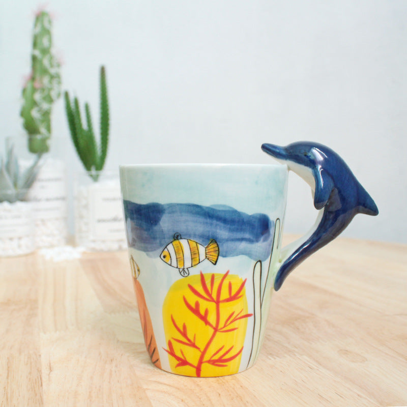 3D Hand-Painted Ceramic Animal Cup