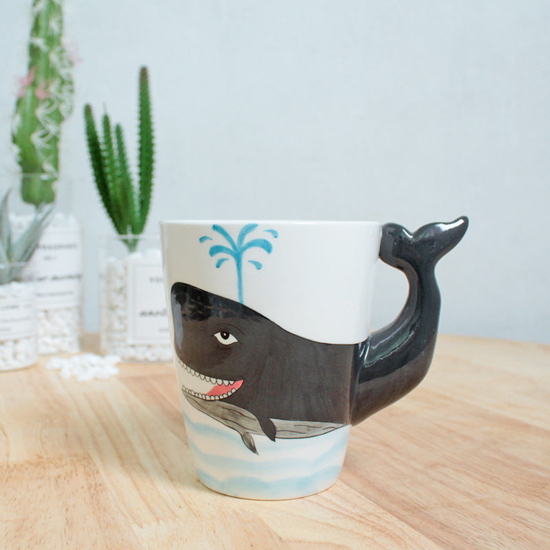 3D Hand-Painted Ceramic Animal Cup