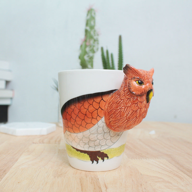 3D Hand-Painted Ceramic Animal Cup