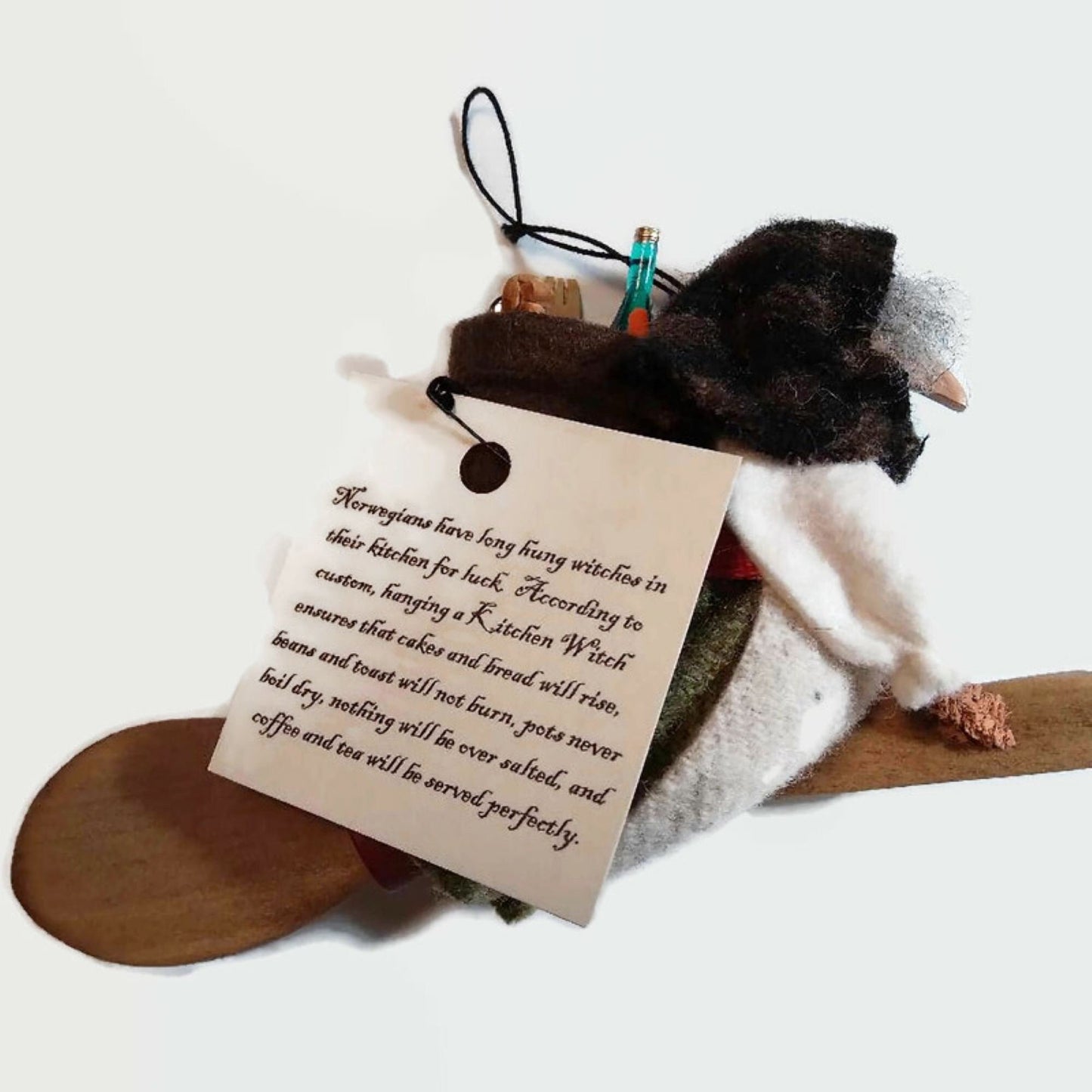 Kitchen Witch: Good Luck Witch Flying on a Spoon