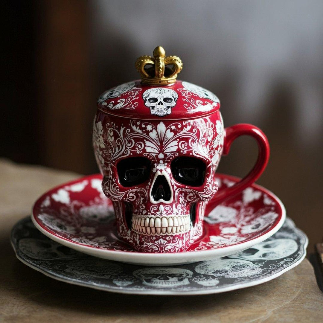 Royal Skull Coffee Cup (Including Plate)