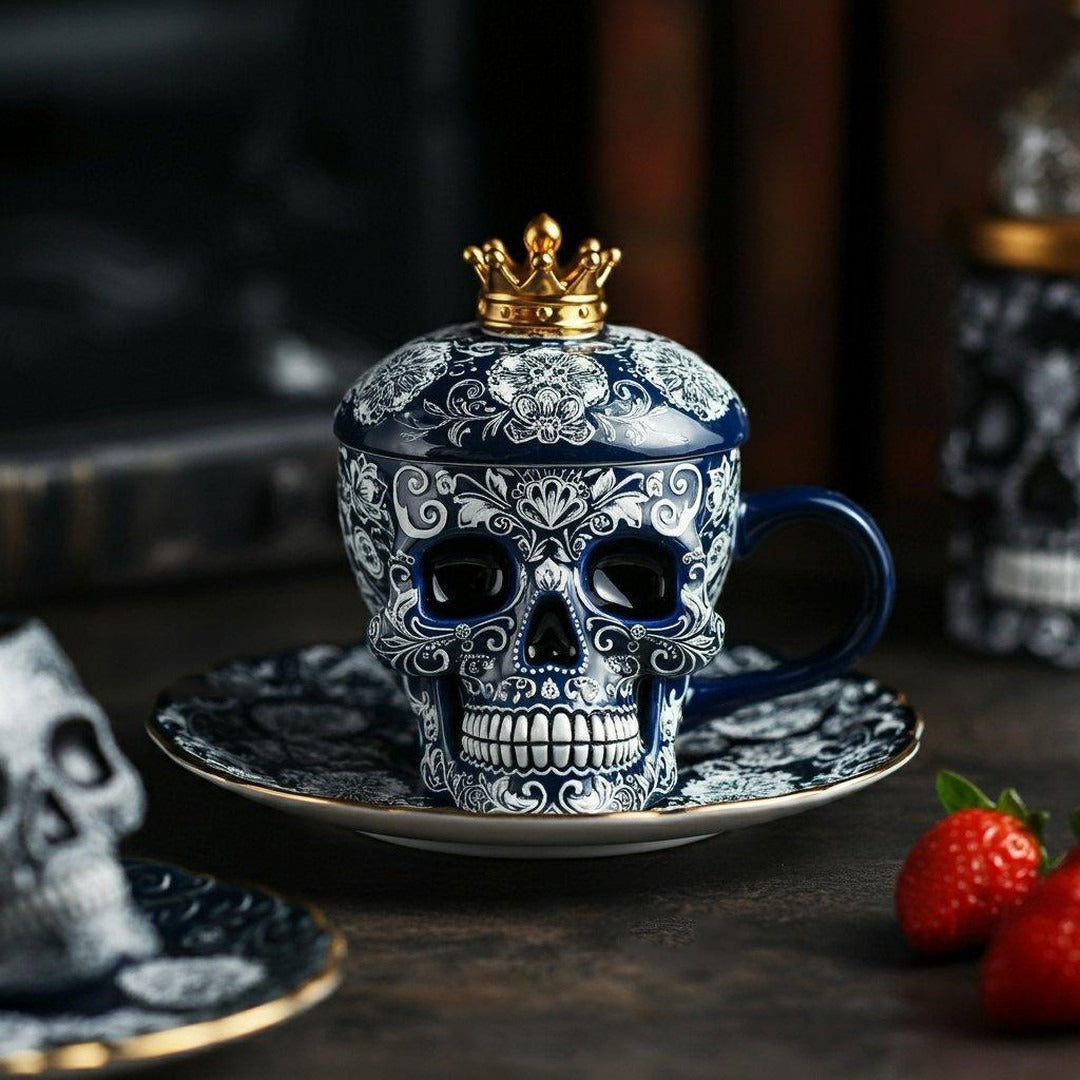 Royal Skull Coffee Cup (Including Plate)