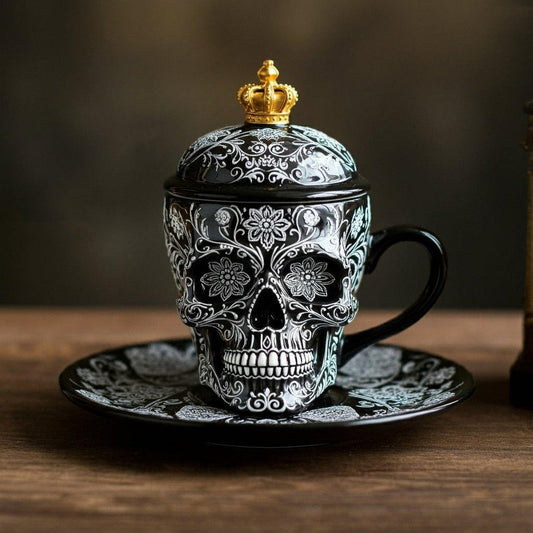 Royal Skull Coffee Cup (Including Plate)