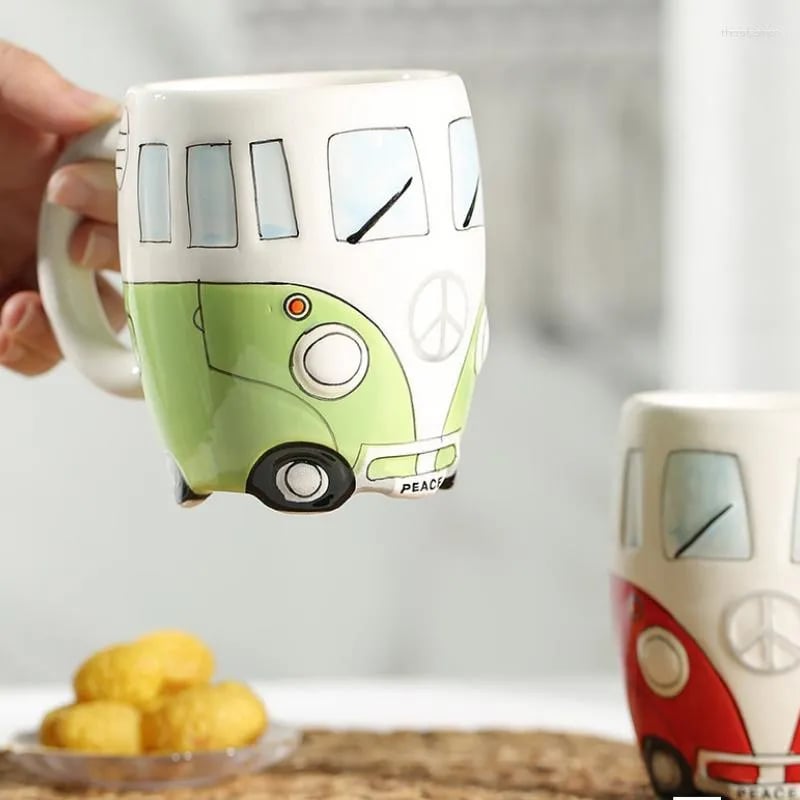 Road Trip Coffee Mug - Hippie Camper Van Ceramic Cup