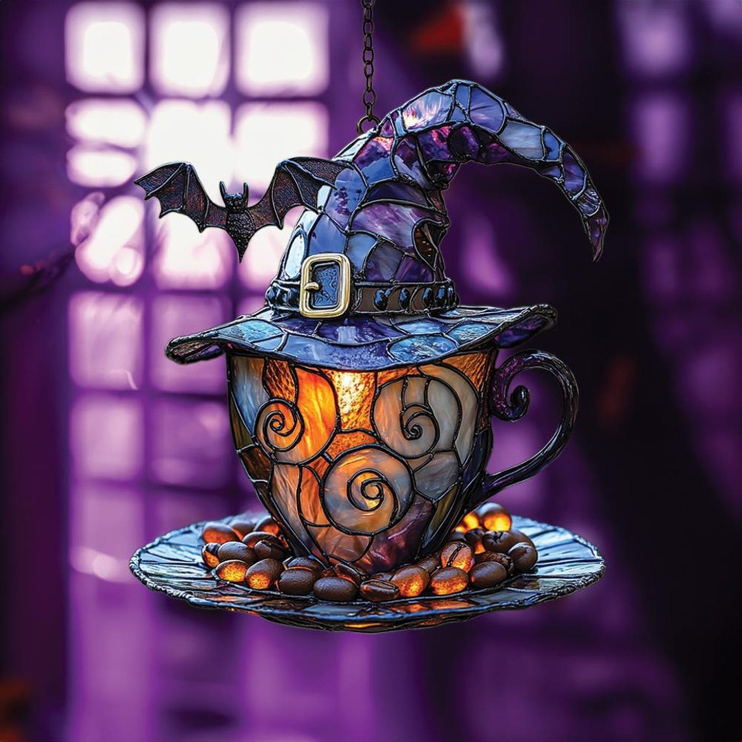 Witch Hat Teacup Acrylic Suncatcher